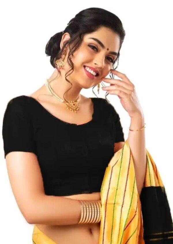 Women Mirror Embroidery  saree blouse - Image 2