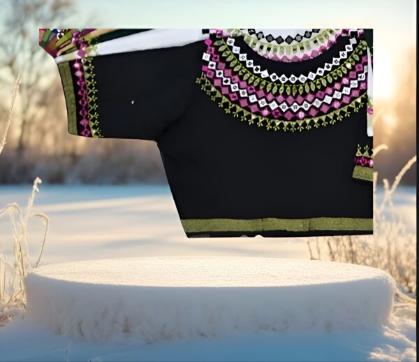 Women Mirror Embroidery  saree blouse - Image 3
