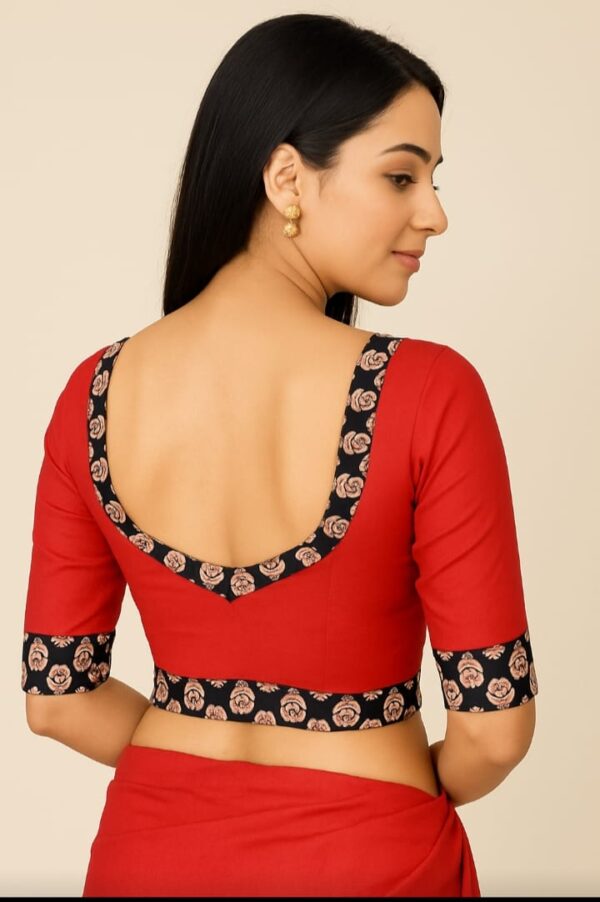 Green+red Combo Printed Blouse - Image 2