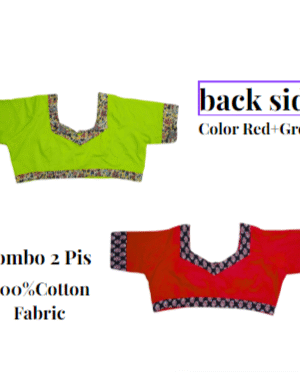 Green+red Combo Printed Blouse