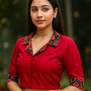 Red Color Cotton Blouse